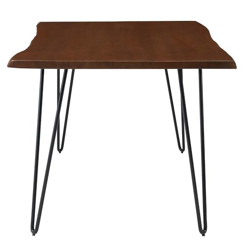 Henley Dining Table 60 Inch Live Edge Acacia Wood Black Walnut Finish Modern Kitchen Room Entertaining Home Furniture Quality Stylish Elegant Durable Refined