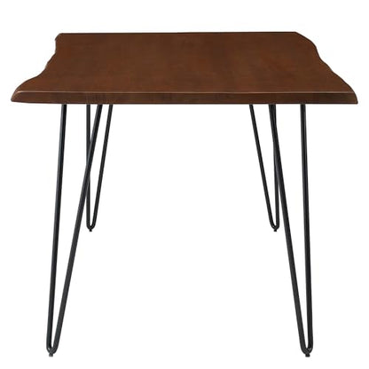 Henley Dining Table 60 Inch Live Edge Acacia Wood Black Walnut Finish Modern Kitchen Room Entertaining Home Furniture Quality Stylish Elegant Durable Refined
