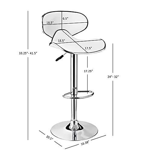Powell Furniture Adjustable Barstool, White