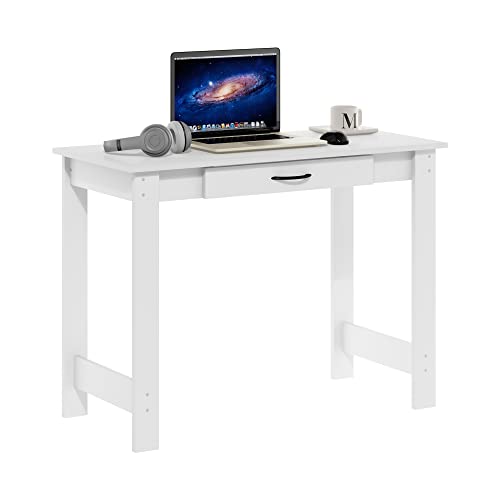 Jaya Writing Desk with Drawer, White