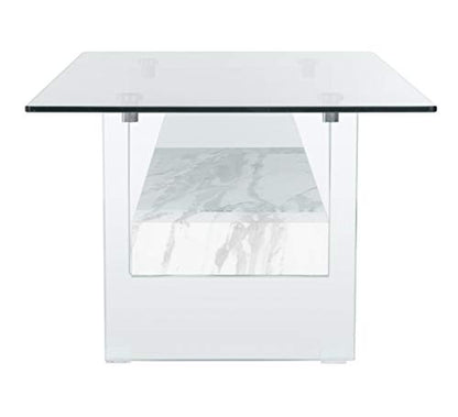 SAFAVIEH Kayley Wood Coffee Table, 43.3" Modern Glass/White COF7004E, view 7