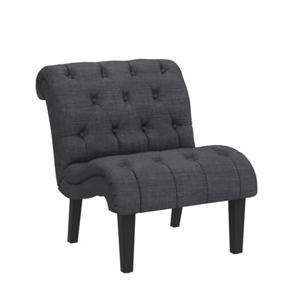 Accent Chair Button Tufted Slipper Chair Armless Side Chair for Living Room Dining Room Bedroom Funiture (Set of 2)