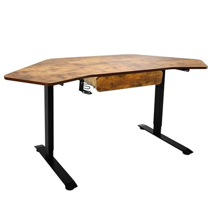 71Inch Height Adjustable Standing Sit Stand Up Desk L Shaped Corner Desk with LED Handset, Electric Ergonomic Desk