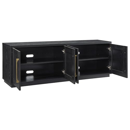 Henn&Hart Tillman Rectangular TV Stand for TV's up to 80" in Black Grain, view 5