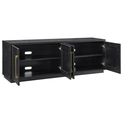 Henn&Hart Tillman Rectangular TV Stand for TV's up to 80" in Black Grain, view 5
