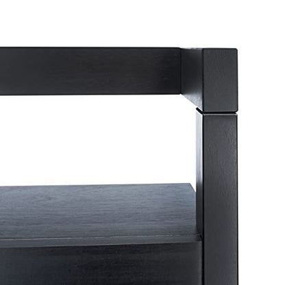 SAFAVIEH Home Collection Yassi Black 5-Tier Leaning Storage Display Shelves Living Room Bedroom Office Etagere