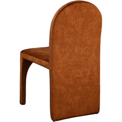 Meridian Furniture 803Cognac-SC Summer Collection Modern | Contemporary Velvet Upholstered Dining Side Chair with Steel Frame, 18.5" W x 22.5" D x 35.5" H, Cognac, Set of 2