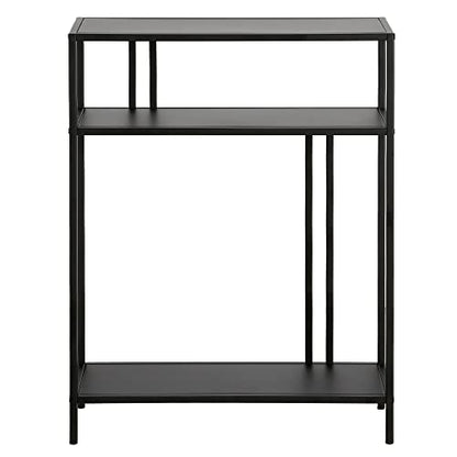 22" Wide Rectangular Console Table with Metal Shelves in Blackened Bronze, Entryway Table, Accent Table for Living Room, Hallway