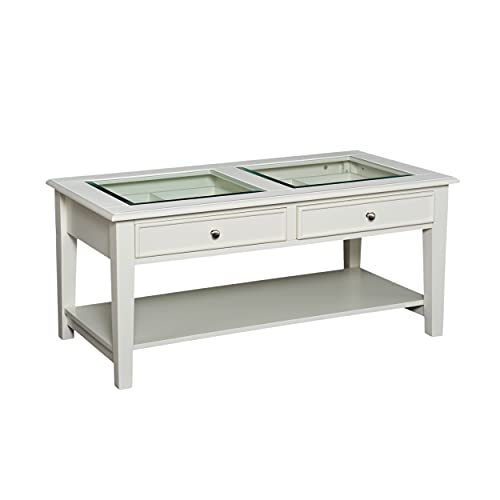 Panorama Glass Top Coffee Table - Transitional Design, Glass and Wood - Ideal for Living Room, Family Room (CK1130)