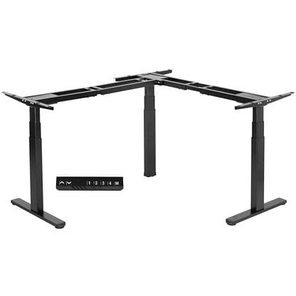 Black Electric Corner 3 Leg Standing Desk Frame, DESK-V130EB, view 3