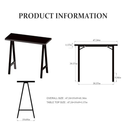 Industrial Rustic 41.3" Height Solid Pine Wood Top Pub Bar Table Bar Height Kitchen Dining Room Table Modern Narrow Long Sofa Table Coffee Table