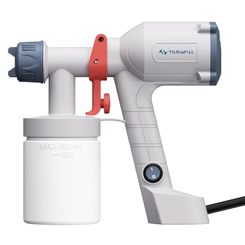 Paint Sprayer Dreamer400 Upgraded Ultra-Light Electric Paint Spray Gun with 2 Nozzles & 4 Patterns Easy to Clean for Fences, Sheds, Walls, Ceilings, Furniture, Cabinets, Garden & DIY White