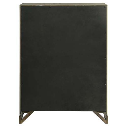 Coaster Home Furnishings Gran Park Modern Classic Wood 5-Drawer Bedroom Chest of Drawers Chiffonier Clothing Storage Cabinet Bedroom Armoire Tall Dresser Organizer Unit Dark Cocoa 224935