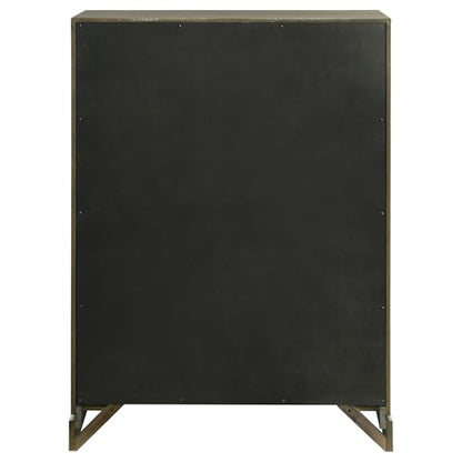 Coaster Home Furnishings Gran Park Modern Classic Wood 5-Drawer Bedroom Chest of Drawers Chiffonier Clothing Storage Cabinet Bedroom Armoire Tall Dresser Organizer Unit Dark Cocoa 224935
