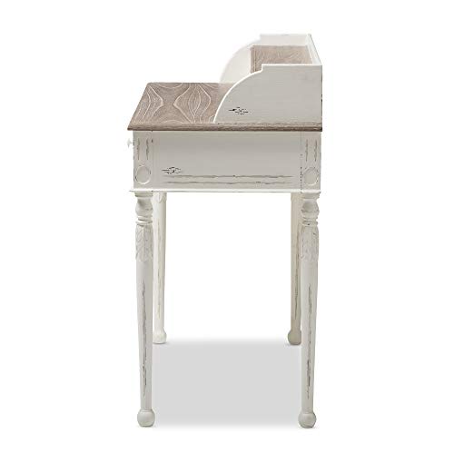 Anjou Traditional French Accent Writing Desk, White, view 6