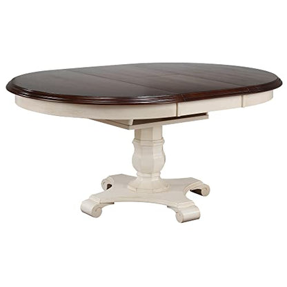 Andrews Dining Set, Medium/Two Size, Distressed Antique White/Chestnut