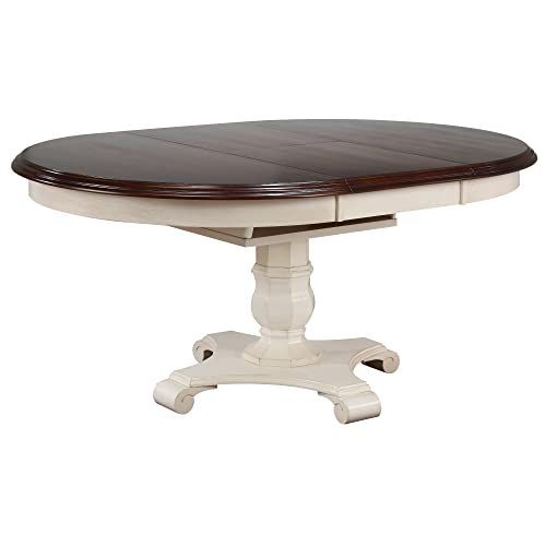 Andrews Dining Set, Medium, Two Size, Distressed antique white with chestnut
