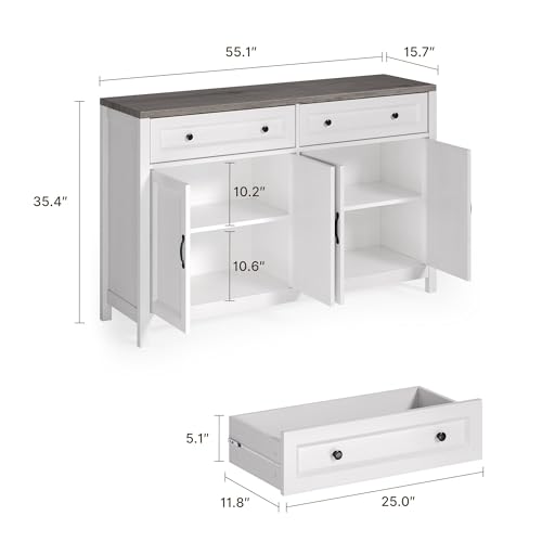 Farmhouse Kitchen Sideboard Buffet Cabinet, Coffee Bar with Storage, view 4
