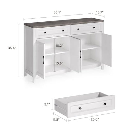Farmhouse Kitchen Sideboard Buffet Cabinet, Coffee Bar with Storage, view 4