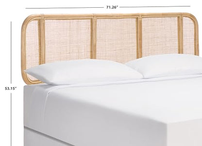 SAFAVIEH Furniture - Takuma King Headboard - Natural - Rattan & Solid Wood - Handwoven Cane Design for Bedroom & Guest Room, 79.1" W x 5.9" D x 53.2" H (HBD8008A-K)