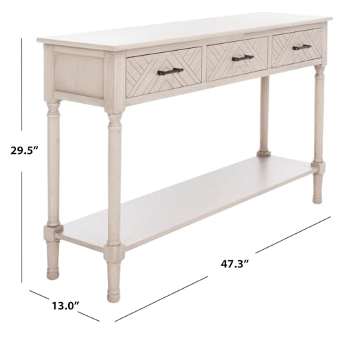 SAFAVIEH Home Collection Peyton Greige 3-Drawer Lower Shelf Console Table CNS5705D