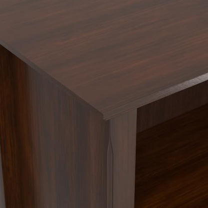 Amherst 70" Tall Solid Wood 5-Shelf Bookcase in Russet Brown, view 7