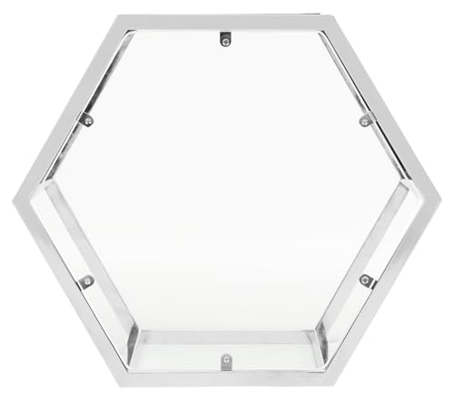 Safavieh Home Teagan Chrome Glass Top Hexagon End Table