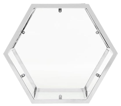 Safavieh Home Teagan Chrome Glass Top Hexagon End Table