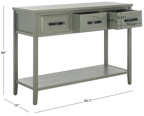 Safavieh Home Collection Aiden Ash Grey 3-Drawer Bottom Shelf Console Table