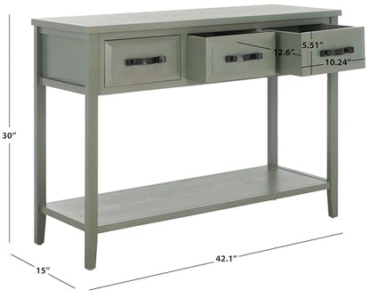 Safavieh Home Collection Aiden Ash Grey 3-Drawer Bottom Shelf Console Table