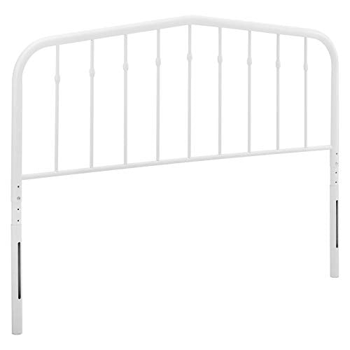 Lennon Modern Farmhouse Metal Full Headboard in White