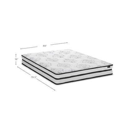 Signature Design by Ashley Queen Size Chime 10 Inch Medium Firm Hybrid Mattress with Cooling Gel Memory Foam for Pressure Relief, Fiberglass-Free, Mattress In A Box