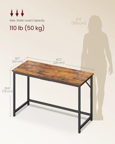 Computer Desk, Steel Frame Gaming Desk for Home Office, 47.2 Inch, view 4
