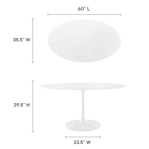 Lippa Oval Dining Table Solid Wood White Finish Modern Kitchen Room Entertaining Home Furniture Quality Stylish Elegant Durable Refined Versatile Contemporary
