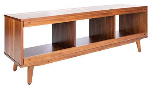 SAFAVIEH Cricket TV Stand for up to 55" Flatscreen – Natural Acacia, Open Shelf Design, Entertainment Media Console (MED5002A)