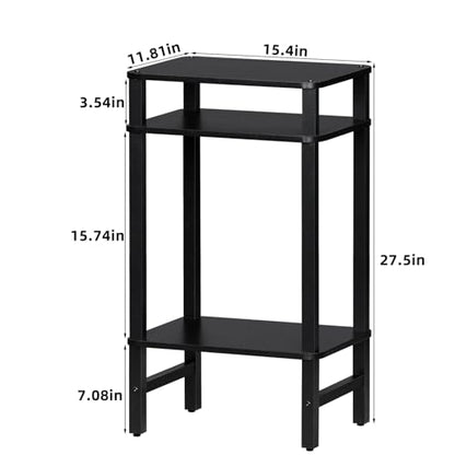 Side Table End Table Tall Night Stand 3-Tier for Living Room Bedroom Bathroom Office Furniture Black