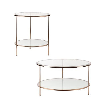 Risa Cocktail Table, Gold, 34 in x 34 in x 18 in