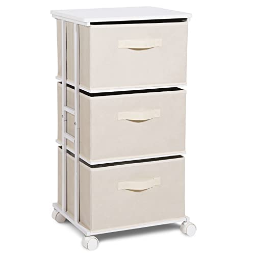 Dresser Tower with 3 Drawers for Bedroom, Fabric Storage Organizer Unit, view 2