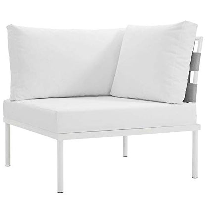 Harmony Outdoor Patio Sectional Sofa Furniture Set | All-Weather Waterproof | Modern Design | Machine Washable Cushions | Tempered Glass Top Tables