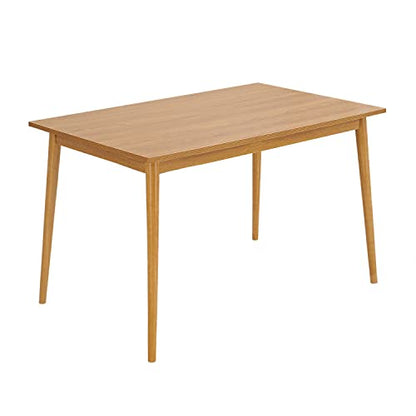 Modern Dining Table 47 Inch Kitchen Table with Solid Wood Leg Oak Finish Dinner, view 2
