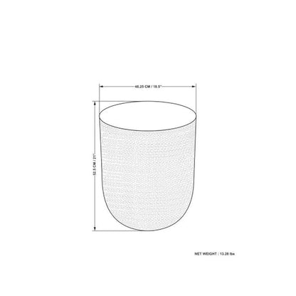 Small Boho End Table for Living Room, Round Accent Bed Side Table for Small Spaces, Narrow Metal Nightstand, Unique Rustic Circle Telephone Table for Sofa Side, Antique Silver and Black Gradient Ombre