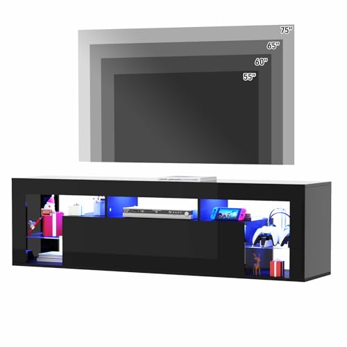 63" Floating High Gloss LED TV Stand for 75" TVs, view 7