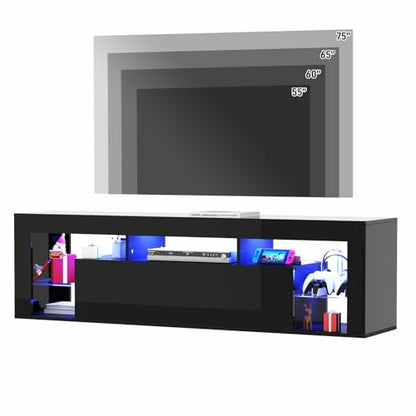 63" Floating High Gloss LED TV Stand for 75" TVs, view 7