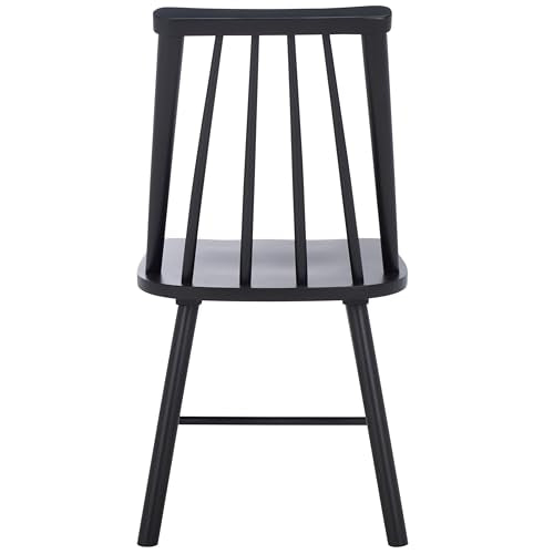 SAFAVIEH Home Collection - Analin Black Dining Chair, Set of 2, Mid-Century Solid Wood Spindle Back Chairs (DCH3302D-SET2)