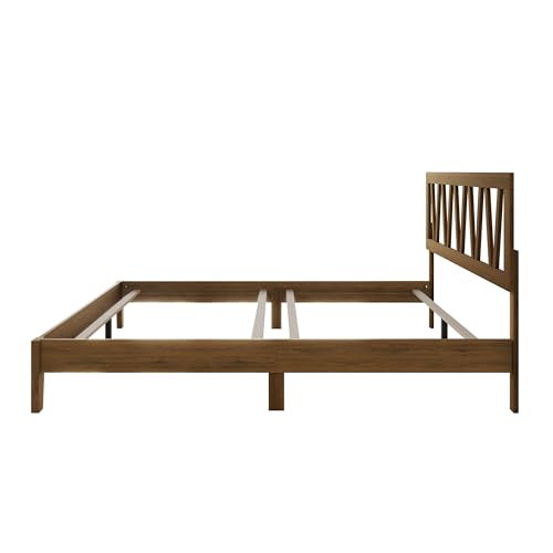 Gadsden Full Wood Panel Bed Frame, Brown, view 6
