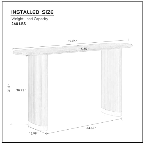 59.06" Narrow Console Table for Living Room with Unique Stainless Steel Legs Design,Modern Design MDF Entryway Entrance Sofa Table for Hallway,Apartment,Brown