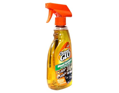 Orange Glo Wood Furniture 2-in-1 Clean & Polish Spray, Fresh Orange Scent, Real Valencia Orange Oil, 16 fl oz (Pack of 3)