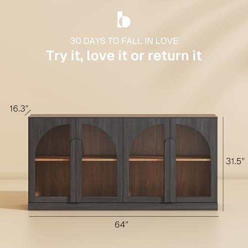 Bijou 64" Arched Glass Door Sideboard, view 3