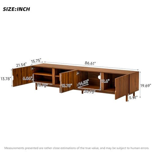 Mid-Century Fluted TV Stand for TVs Up to 90" for Living Room, view 3