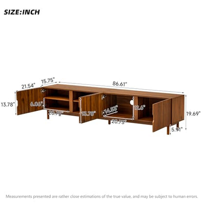 Mid-Century Fluted TV Stand for TVs Up to 90" for Living Room, view 3